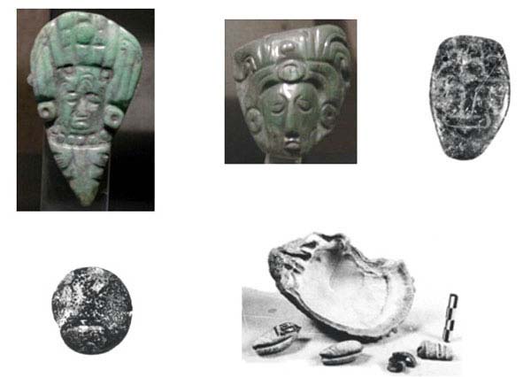 Figura 8. Algunas piezas del Depósito Ritual 2 perteneciente a la Etapa Teocolhua Tardía, que posee una temporalidad de finales del Epiclásico o principio del Posclásico Temprano.