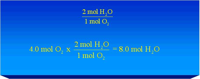 de otra sustancia. Por ejemplo, si deseamos calcular la cantidad de moles de H 2 O que se pueden obtener a partir de 4.