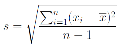 Varianza muestral En datos sin tabular: Si x1, x2,, xn denota una muestra con n observaciones, la varianza muestral se denota por: La desviación estándar muestral, denotada por s, es la
