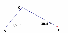 Acceso a la Universidad: mayores de 5 años 8. Dado el triángulo ABC Se sabe el valor de los ángulos A (50,5º) y B(0,4º).