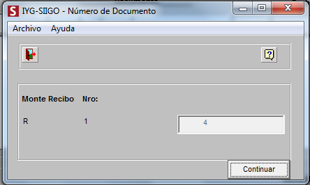 El programa traerá automáticamente el número del Recibo de Caja si en la definición del documento se marcó la casilla numeración automática, en caso contrario solicitara el número