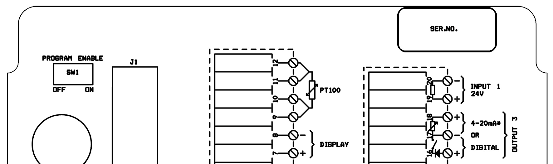 5 Conexiones eléctricas La ilustración de abajo muestra la placa de bornes con todas las conexiones eléctricas del transmisor de caudal.