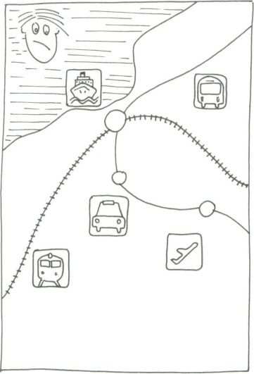 Esquemas de planificación de sistemas de transporte en el territorio (inadecuada a la izquierda y correcta a la derecha).
