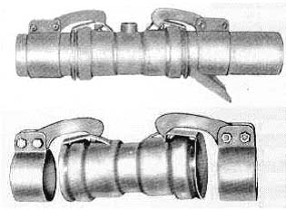 Figura 6.21. Válvulas de acoplamiento rápido en tuberías de aluminio.