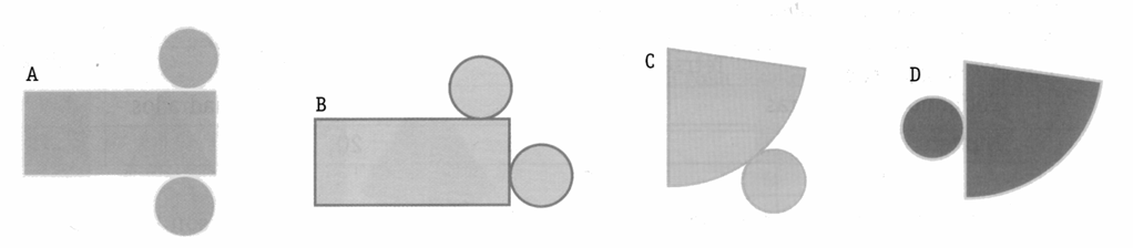 5.- Observa estas figuras y señala cuál corresponde al desarrollo de un cilindro y cuál al desarrollo de