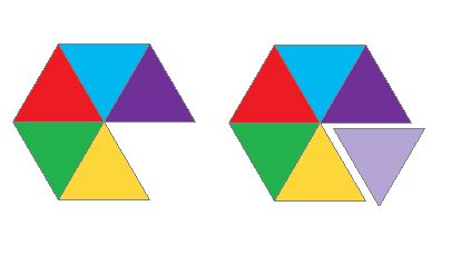 5 El máximo de caras triangulares es cinco, el sexto triángulo ya no permite construir un ángulo poliedro.