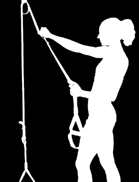 Apriete la hebilla de leva y empuje la presilla de ajuste a lo largo de la correa (como si estuviera usando un arco y una flecha) en forma