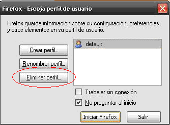 Una vez ejecutemos Firefox el perfil seleccionado quedará establecido como default, por lo que Firefox se ejecutará con ese perfil mientras no se seleccione otro. 4.