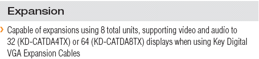 Amplificador distribuidor VGA/Componente CAT5/6 Amplificador Distribuidor:» KD-CATDA4TX» Balun