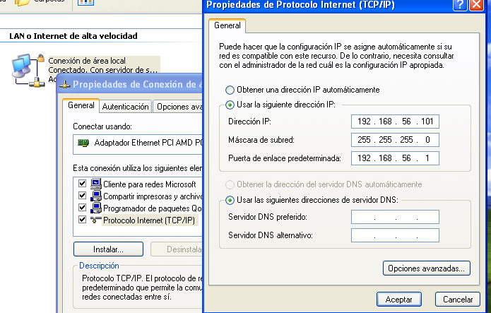 a. En la máquina local (MASTER) verificar que la configuración IPv4 en "VirtualBox Host-Only Network" sea: IP 192.168.56.1 MASCARA DE RED 255.255.255.0 PUERTA ENLANCE... b.