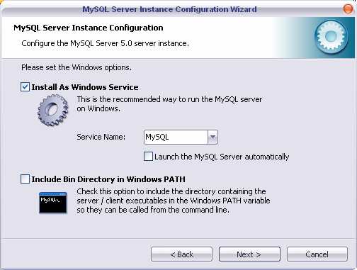 La opción recomendada es "Install As Windows Service" y no arrancar