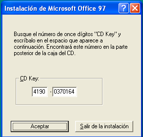 Página 53 de Instalación Office (Outlook)Equipo Cliente: En el cd de instalación de Office 97 encontramos un archivo INSTALAR.