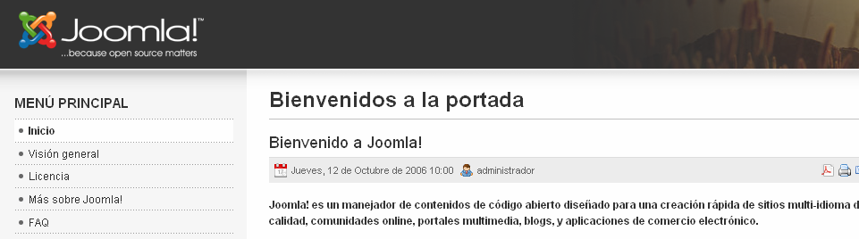 O la administración de Joomla! a través de una URL de este tipo: http://www.usuario.byethost10.com/administrator Instalación automatizada de Joomla!