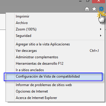 4.1.2.- Cómo incluyo la dirección de la aplicación en Vista de compatibilidad y en Sitios de confianza en el Internet Explorer?