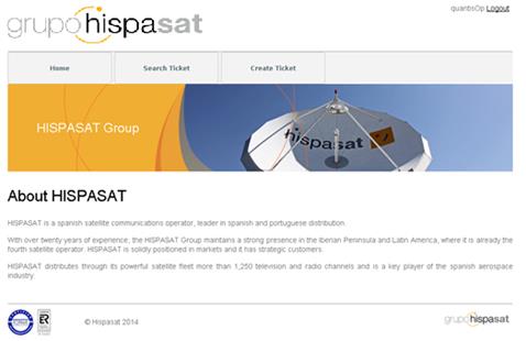 Acces WEB URL URL: https://cntactcenter.hispasat.