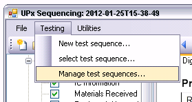 Manual Operation Managing Test Sequences 2.3 Managing Test Sequences The list of all stored test sequences can be called via the menu item "M