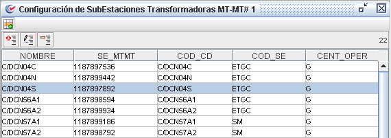 A B C D Importr Suestciones Trnsformdors AT/MT existentes en Bse de Dtos: Al ccionr est función el sistem list el totl de Suestciones Trnsformdors AT/MT existentes en el Servidor de Bse de dtos.