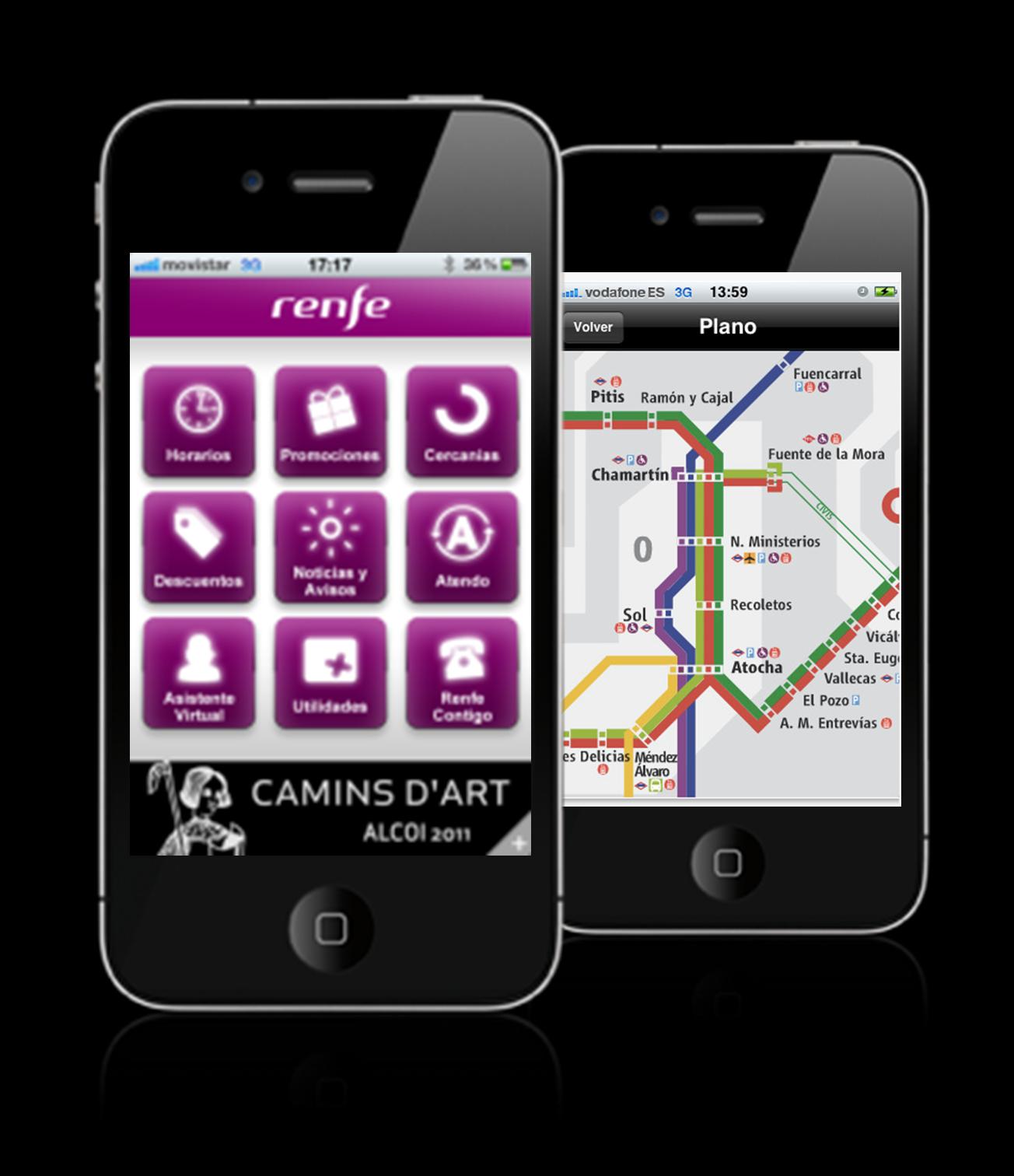 Apps Renfe Servicios: Aplicación Android. Transaccionalidad en Iphone, Android y BB.