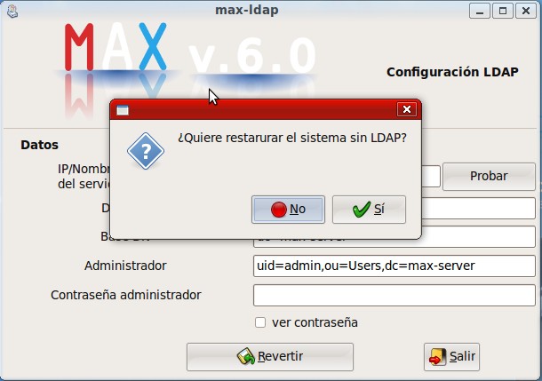 ANEXO 2. Cómo sacar un equipo del dominio EN MAX: Para sacar del LDAP un equipo en MAX se usa el mismo programa que se ejecutó para unirlo.