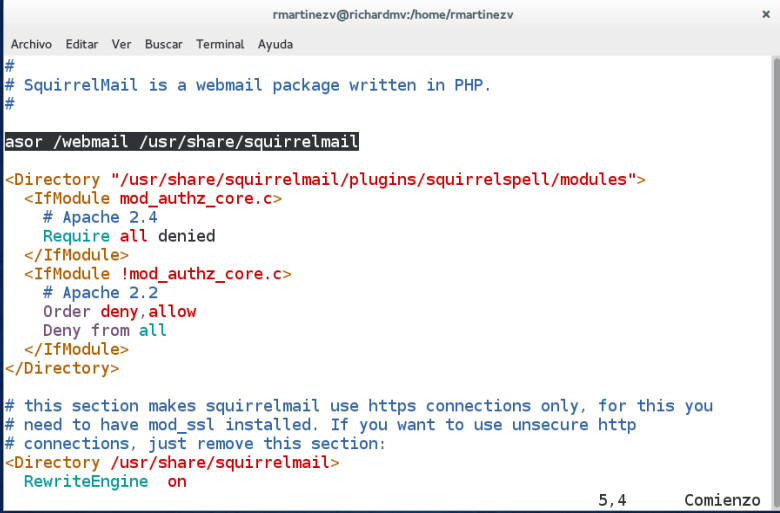 Squirremail trabaja con el servidor de correo postfix y dovecot, además necesita del servidor web apache y