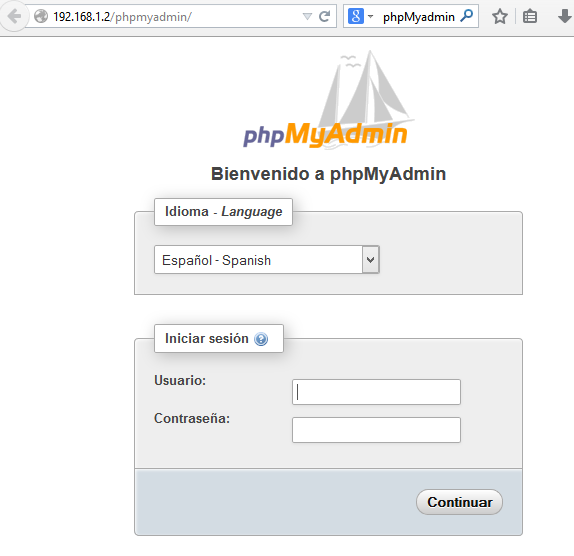 4. Por defecto PhpMyadmin solo permite el acceso desde el servidor en el que se encuentra instalado, en caso de requerir acceso desde otra dirección IP de la red editar el siguiente archivo: nano
