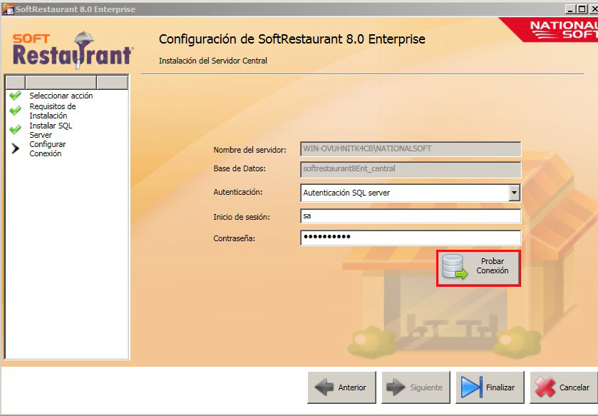 Instalación en el Servidor Central 3.3 Haga clic en Siguiente para iniciar el instalador de MS SQL Server.