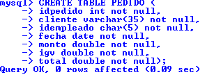 cuando se inserta un nuevo registro CREATE TABLE PEDIDO ( Idpedido int NOT NULL, Cliente varchar(35) NOT NULL, Idempleado char(5) NOT