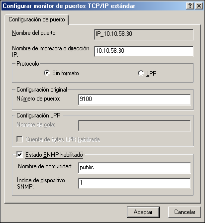CONFIGURACIÓN DE LAS CONEXIONES DE IMPRESIÓN 23 7 Escriba la dirección IP del Fiery Color Server. 8 Haga clic en Siguiente.
