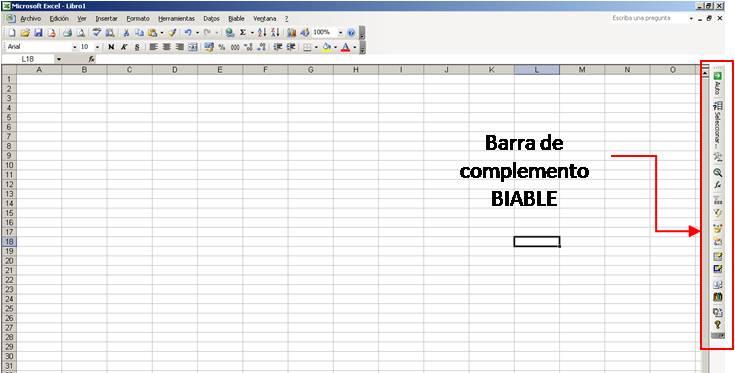 Manual de instalación 9 Inicie Microsoft Excel y aparecerá una nueva barra de Complementos.