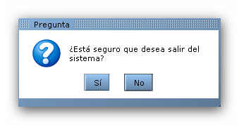 8. Salir del sistema Cerrar la sesión del Usuario identificado en el sistema. Hacer doble click en el botón para cerrar la sesión.