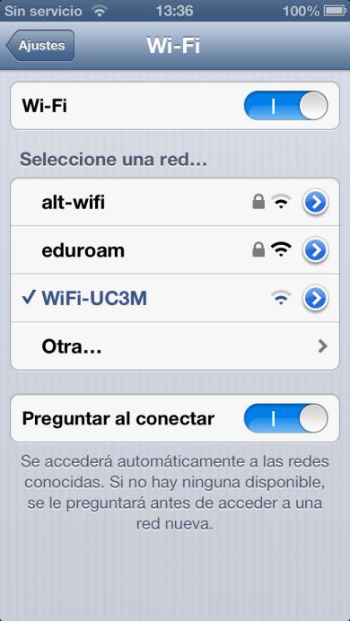 Cómo conectarse a red Wi-Fi-UC3M en el iphone Los ajustes Wi-Fi le permiten activar la función Wi-Fi y acceder a redes Wi-Fi.