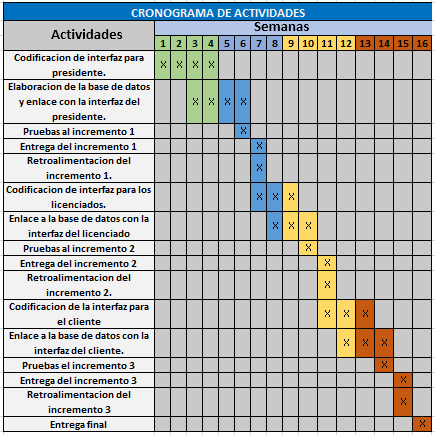 2.3. Cronograma de actividades (Residencia