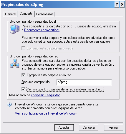 Si tenemos en el servidor el sistema operativo Windows XP El primer paso es crear una carpeta en el ordenador que haga de servidor.