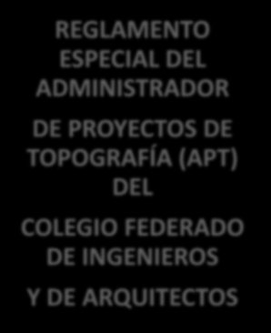 Dimensiones de Lamina REGLAMENTO ESPECIAL DEL ADMINISTRADOR DE PROYECTOS DE TOPOGRAFÍA (APT) DEL COLEGIO FEDERADO DE INGENIEROS Y DE ARQUITECTOS Artículo 16.