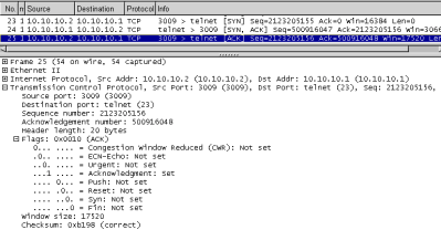 el bit de SYN está activado el número de secuencia inicial correspondiente a ese sentido de la transmisión el ACK del segmento SYN recibido el window size del servidor el mismo MSS Se observa que el