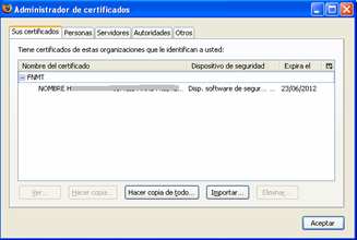 2.5.1 Certificado CERES El certificado debe estar instalado en el equipo.