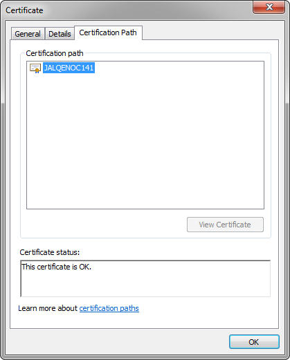 Mala Instalación del Self-Signed Certificate Un Self-Signed Certificate.