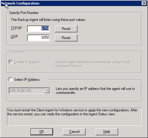 Configuración de agente de cliente para Windows Para configurar la comunicación de red de Windows 1. Abra el Administrador del agente de copia de seguridad. 2.