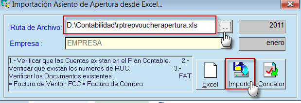 Paso 11: Comprobar la cuenta del plan contable con el reporte de apertura del Excel, si observamos ambas cuentas en el reporte del Excel de la columna cuenta le falta un 0.