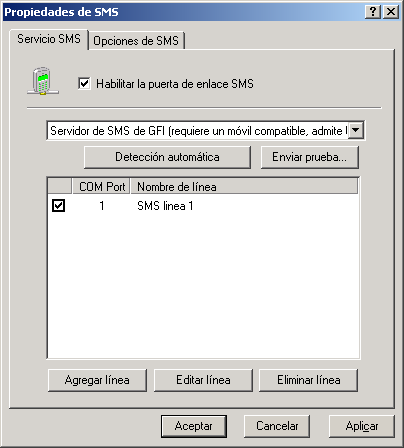 Captura de pantalla 100: Configuración del servidor de SMS de GFI 3.