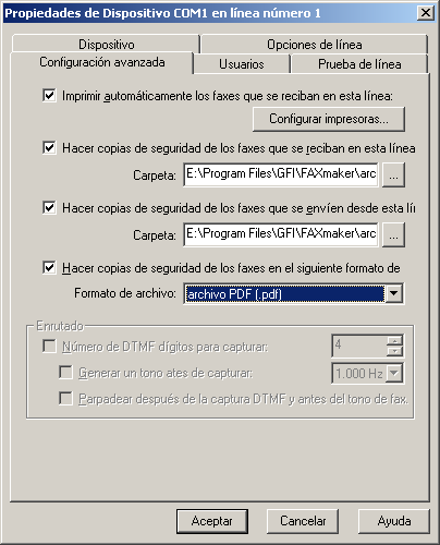Opción Encabezado de fax Número de reintentos Intervalo entre intentos Deshabilitar el uso de ECM si está disponible Configuración Escriba el texto que se va a mostrar en la parte superior de los