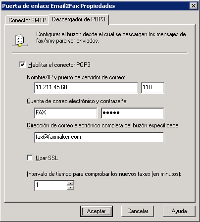 7.5 Descargador de POP3 GFI FaxMaker se puede configurar para que recupere faxes y SMS de buzones de POP3 para su transmisión.
