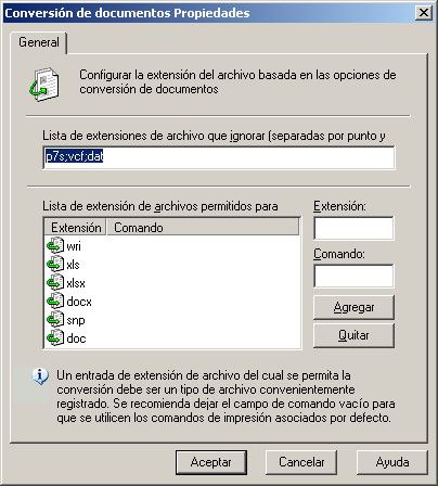 Captura de pantalla 58: Opciones de conversión de documentos 2.