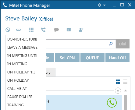 MiVoice Office Phone Manager 4.1 2.2 Controldeterminal Descripcióngeneral Phone Manager proporciona un control completo sobre el estado de su terminal.