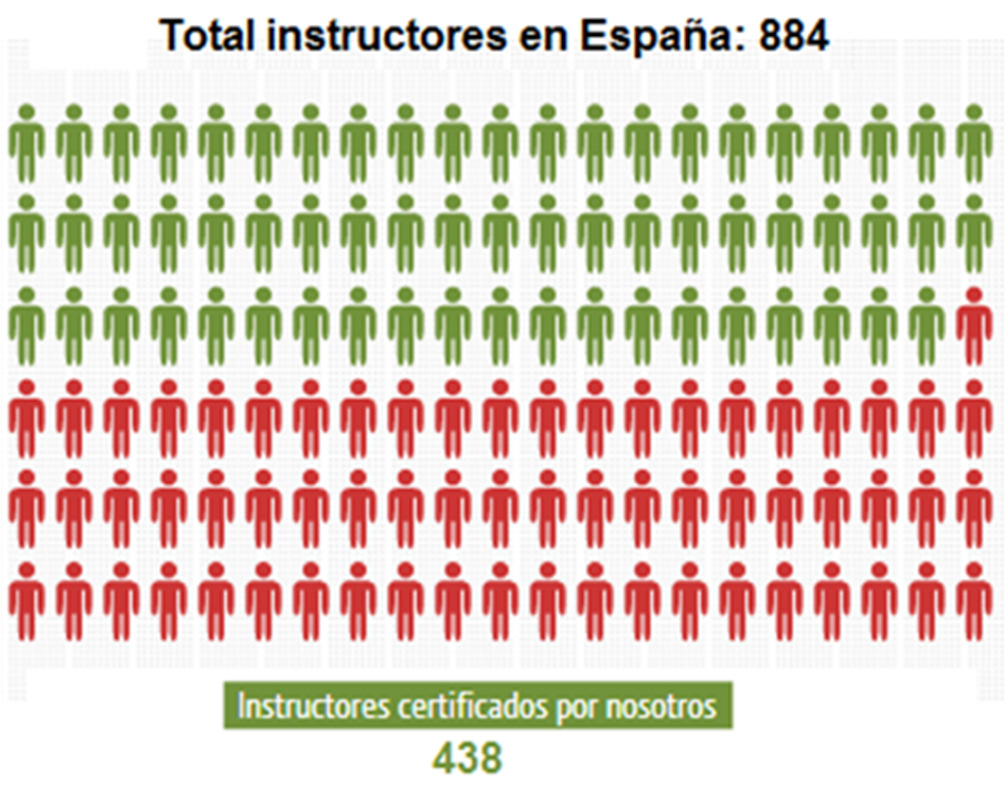 INSTRUCTORES EN ESPAÑA: 884 (*)