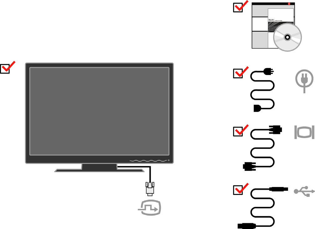 Capítulo 1. Procedimientos iniciales Contenido del paquete Este manual de usuario contiene información detallada sobre el monitor plano panorámico ThinkVision L220x.
