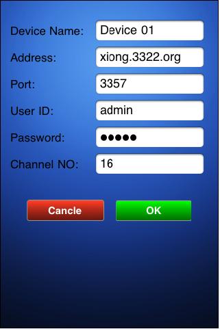 Zmeye Plus 1. Buscar e instalar 2. Configuraciones 3. Introducir datos Datos ejemplo En Adress poner IP privada o dirección.