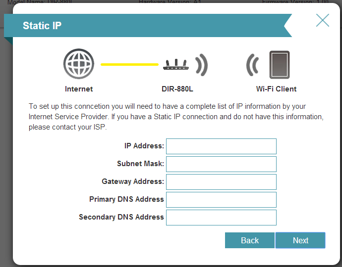 Paso 9: Ingrese la información requerida y haga clic en Next Siguiente para continuar. Paso 10: Para ambas frecuencias inalámbricas 2,4 GHz y 5 GHz, cree un nombre de red inalámbrica (SSID).