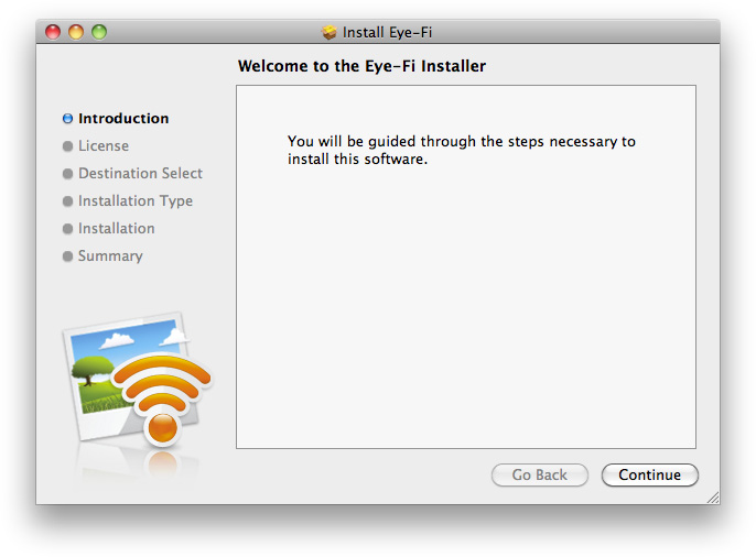 7. Windows: haga doble clic en Instalar para abrir el instalador de Eye-Fi.