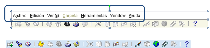 2.3. Barra de Menú del Sistema Todo el sistema se despliega dentro de una ventana única la cual tiene incorporada una barra de herramientas y menús desplegables.